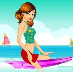 Surfing Girl Dress Up Game