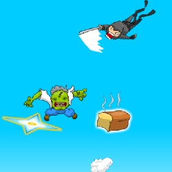 Super Ninja Skydiving Plus Zombies Game