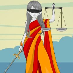 Justice Lady Statue Dress Up Game