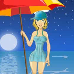 Snow-Maide Beach Dress Up Game