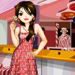 Cute Candy Shop Girl Dress Up Game