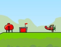 Red biplane Game